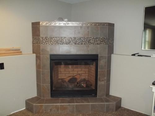 Custom Designed tile fireplace